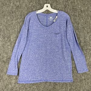 Old Navy Shirt‎ Womens Extra Small Blue Linen Boyfriend Fit Flower Bunch NWT